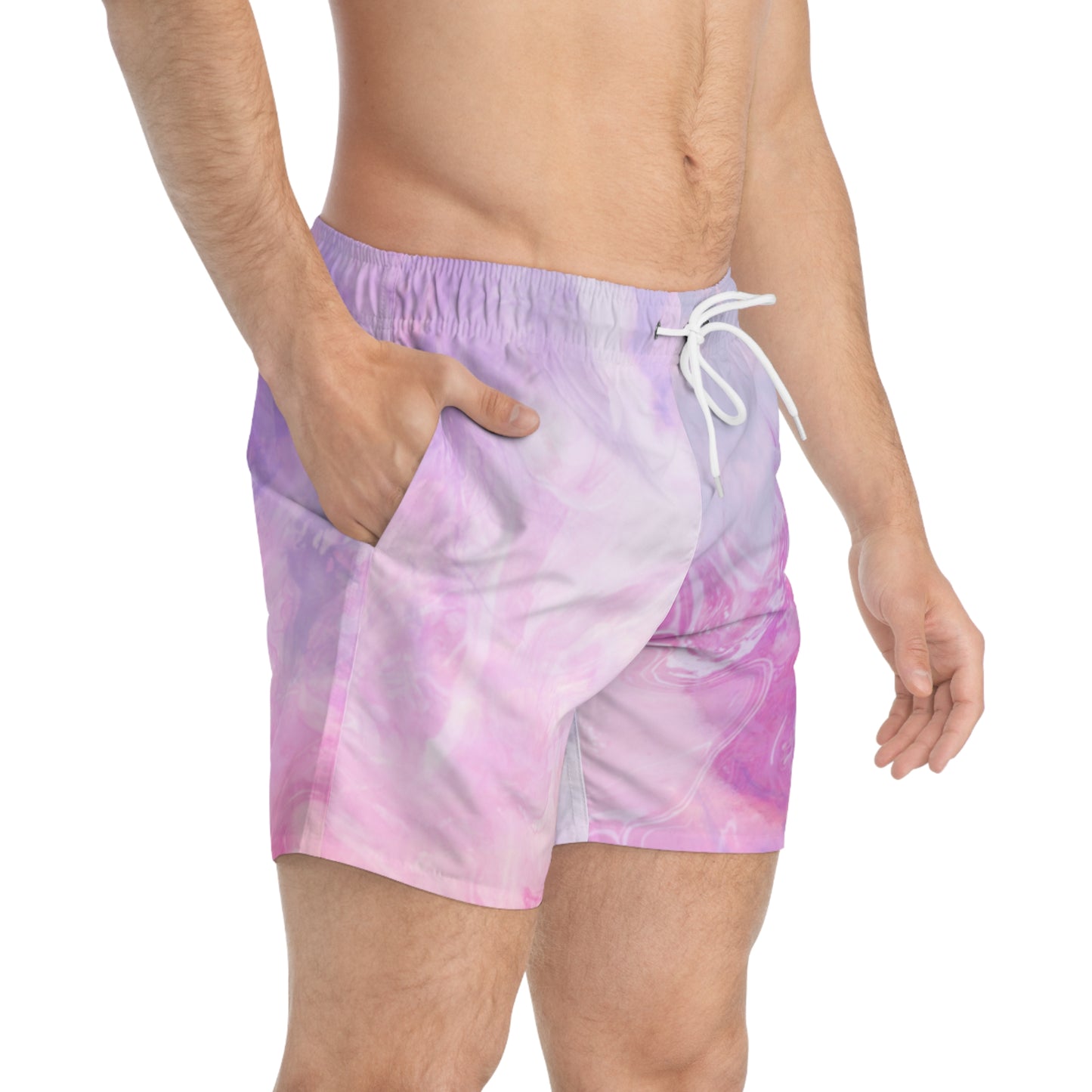 Seaside Elegance: Men's Azure Coast Swim Trunks