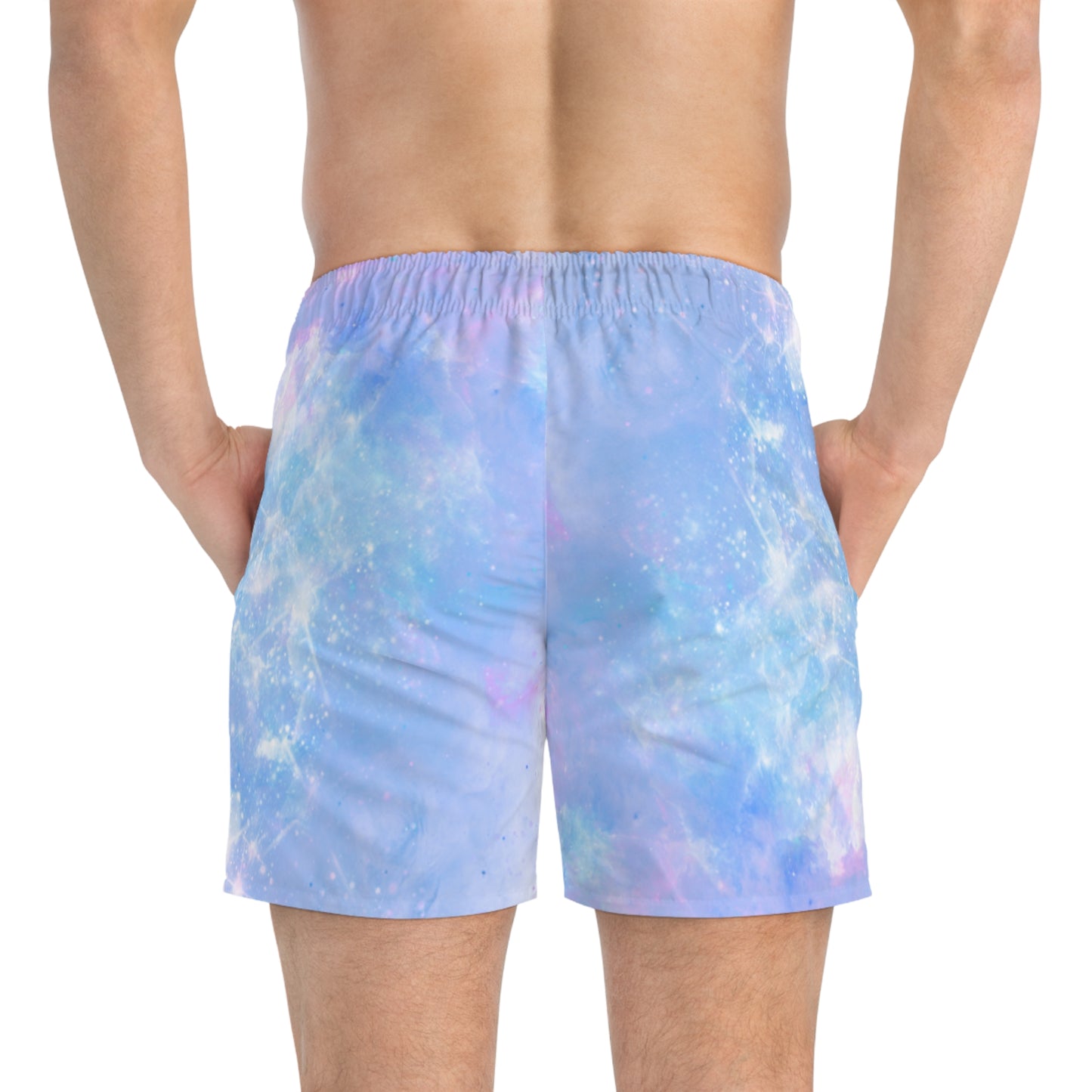 SummerSplash Blue and Pink Paradise Swim Trunks