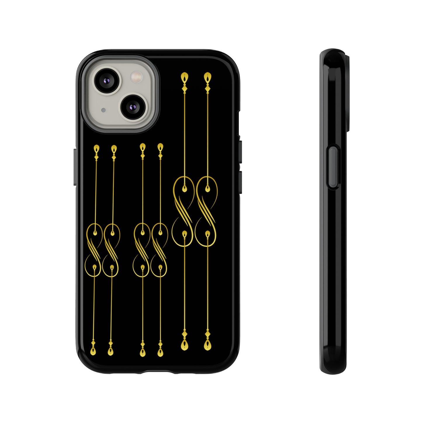 Golden Elegance: Black & Gold Smartphone Armor