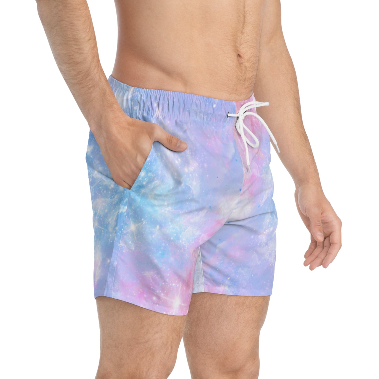 SummerSplash Blue and Pink Paradise Swim Trunks