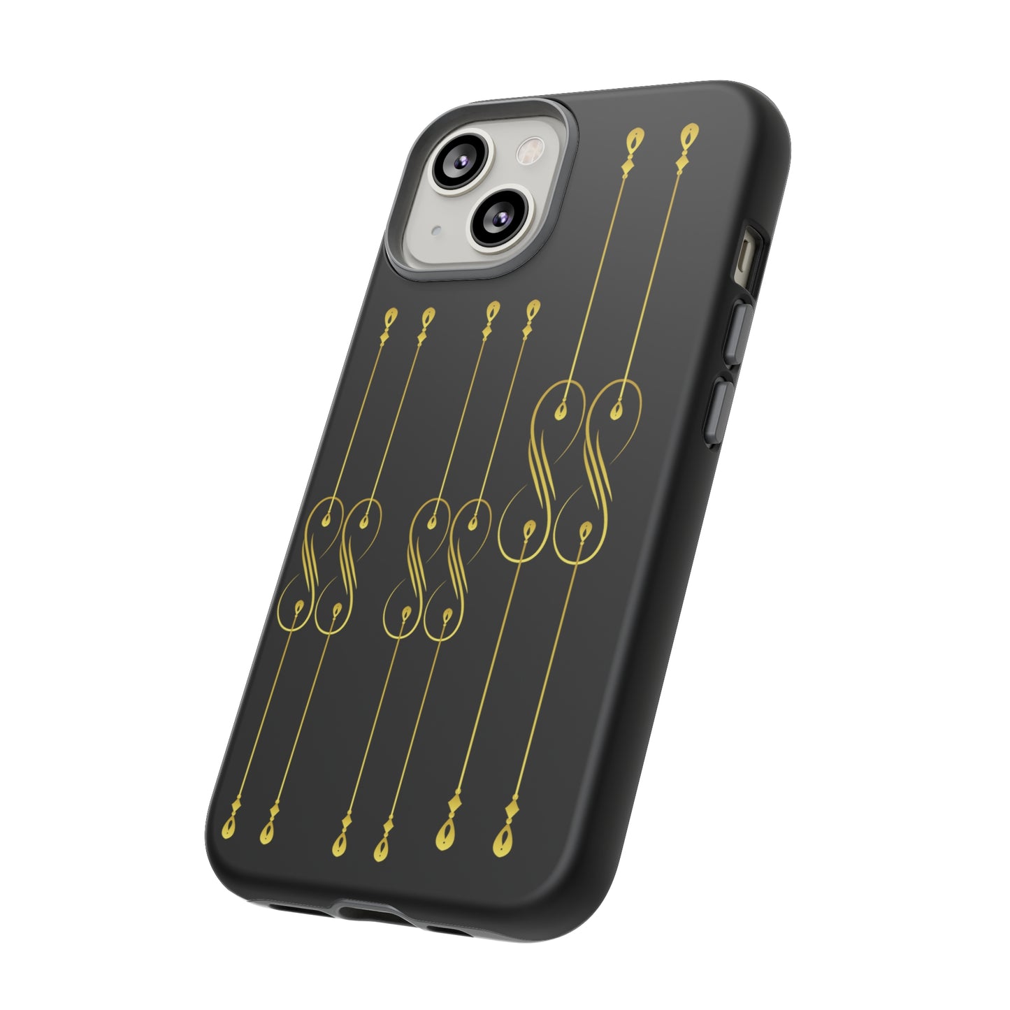 Golden Elegance: Black & Gold Smartphone Armor