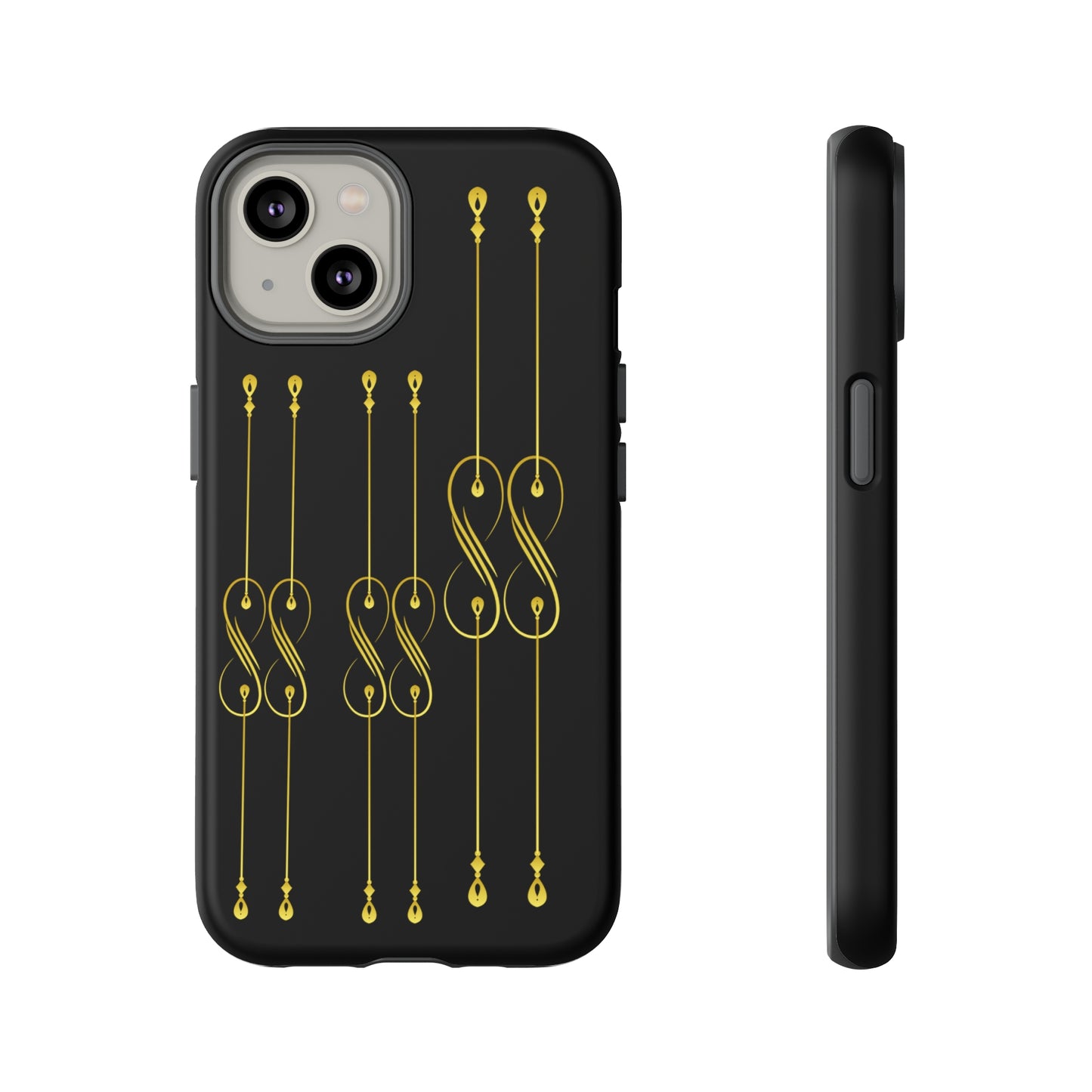 Golden Elegance: Black & Gold Smartphone Armor