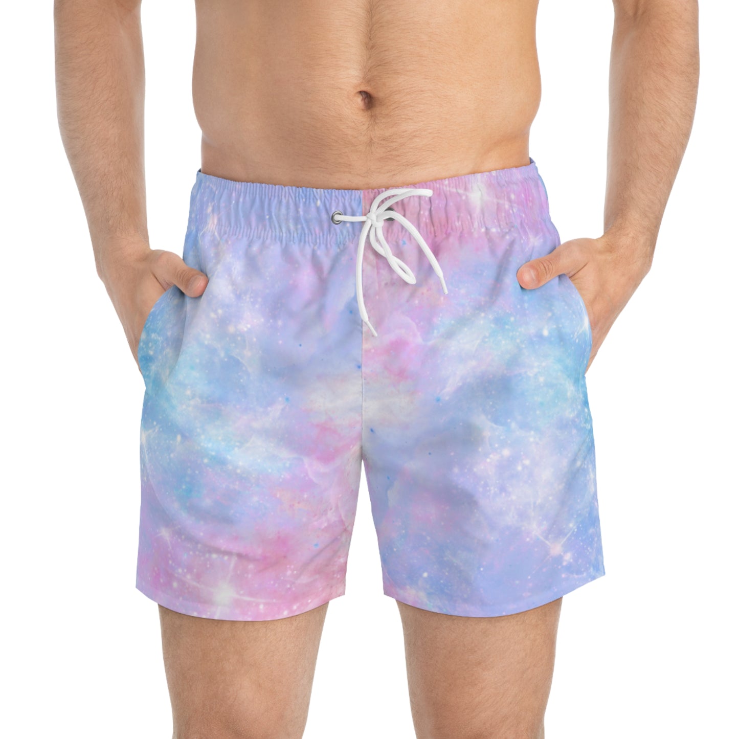 SummerSplash Blue and Pink Paradise Swim Trunks