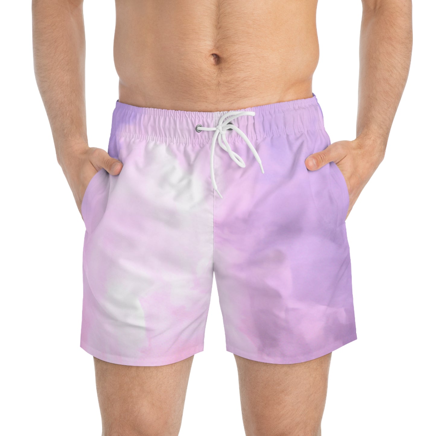 LuxeSplash Purple & Pink Paradise Swim Trunks