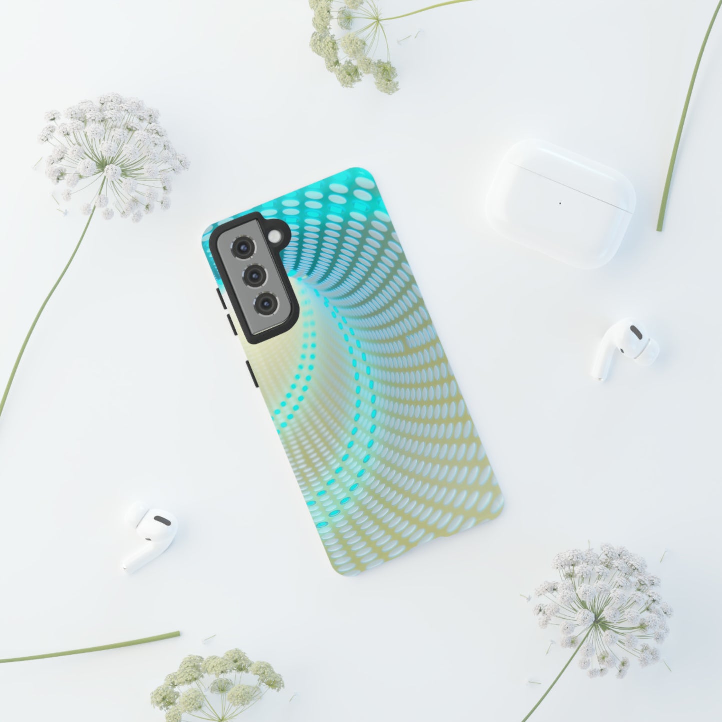 MystiBlend Blue & White Optical Enigma Phone Case