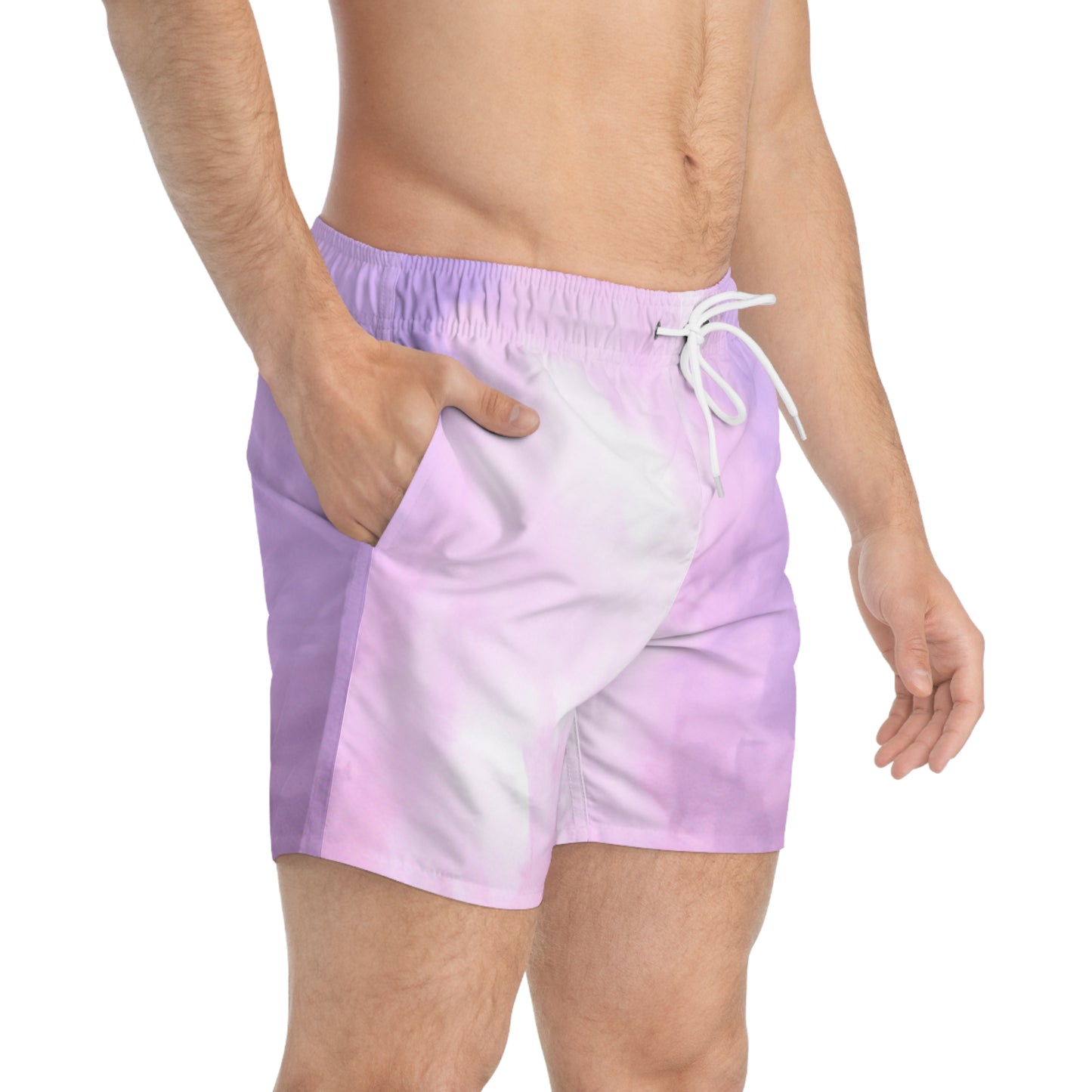 LuxeSplash Purple & Pink Paradise Swim Trunks