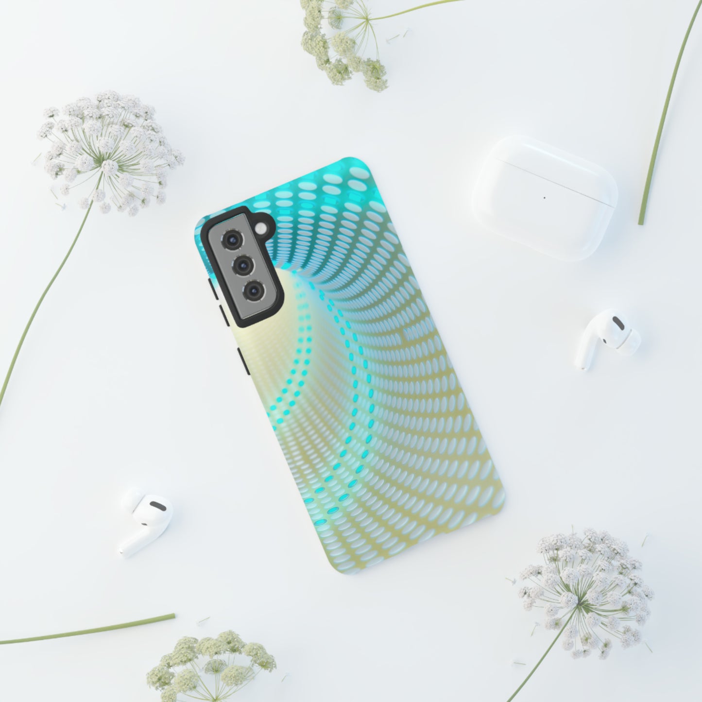 MystiBlend Blue & White Optical Enigma Phone Case