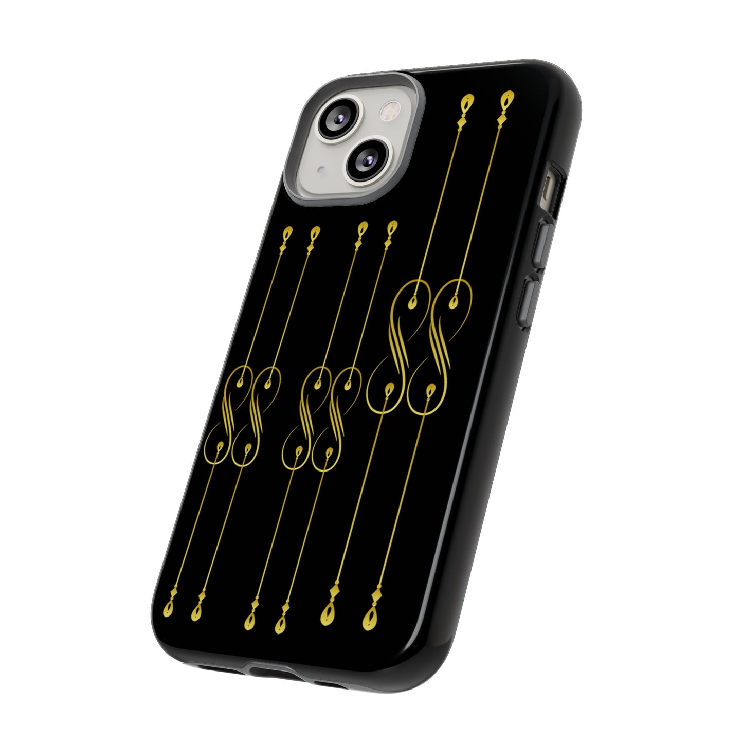 Golden Elegance: Black & Gold Smartphone Armor
